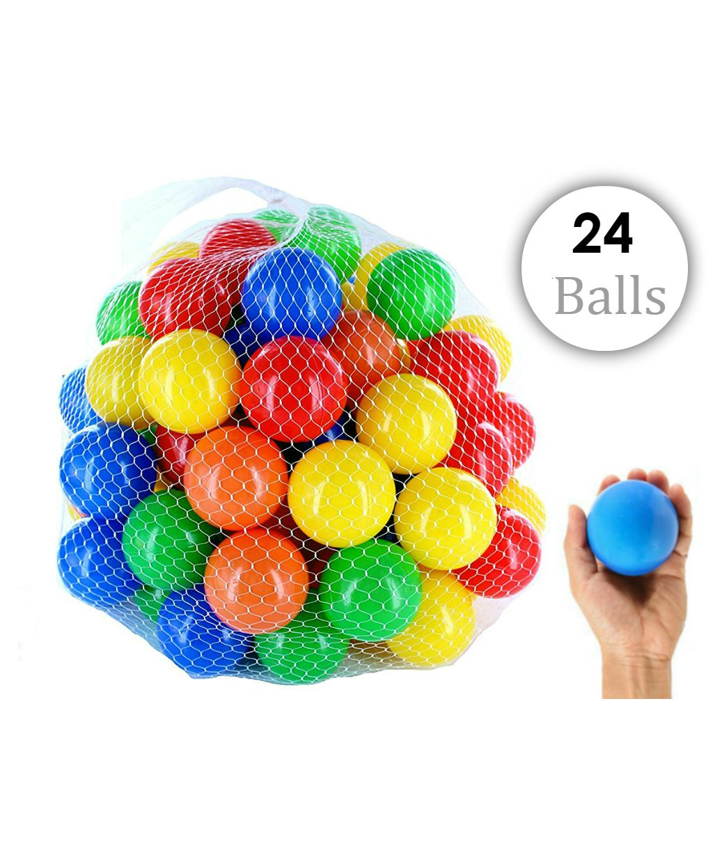 Eevovee Plastic Play Balls Pack of 24 - Multicolour-picture-17