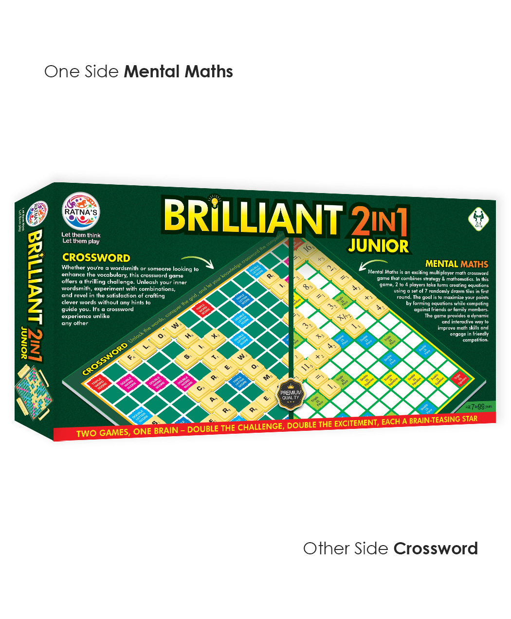 Ratnas Brillant 2 in 1 Junior Board Game - Green