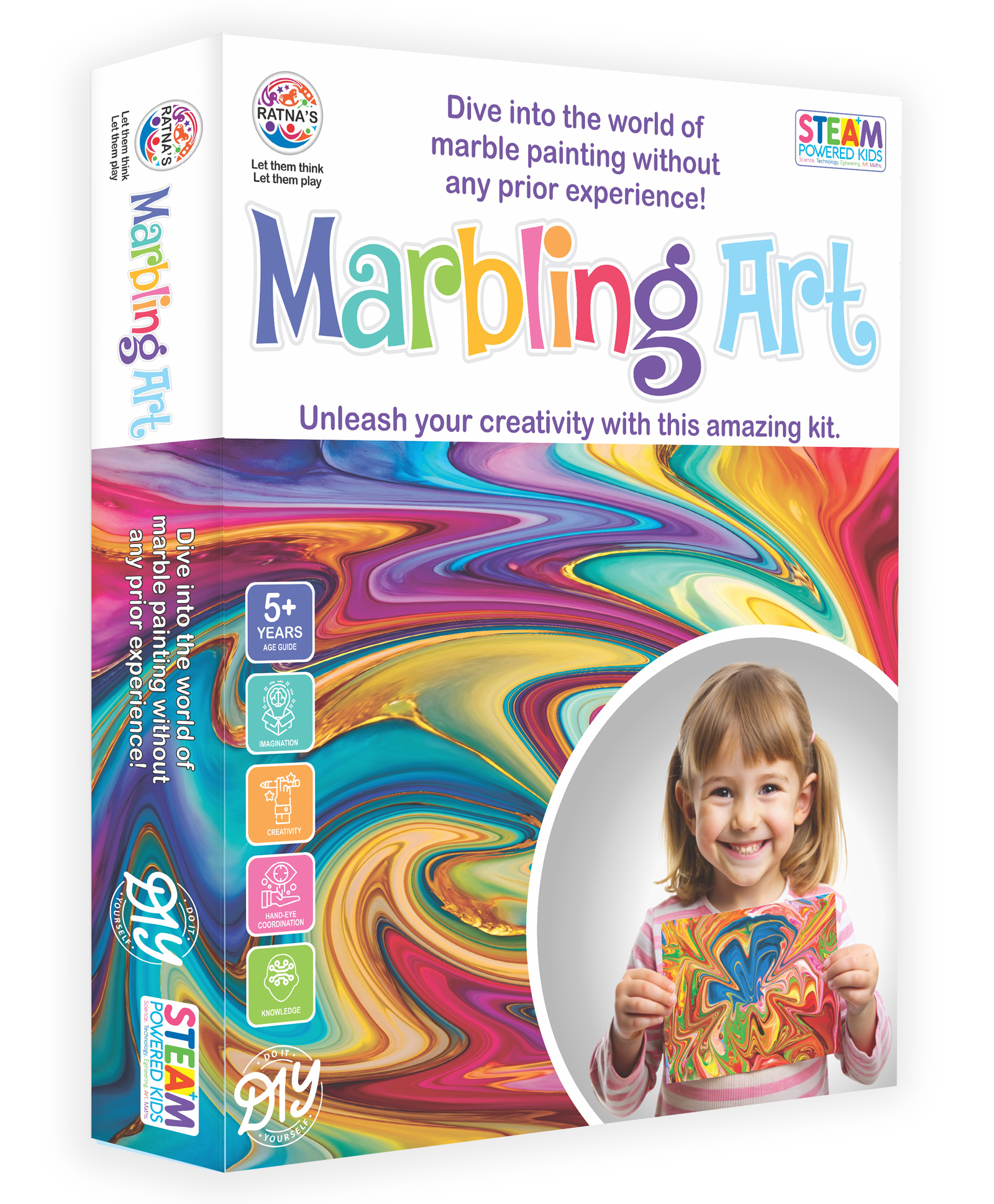 Ratnas Marbling Art & Craft Magic Paint Kit - White