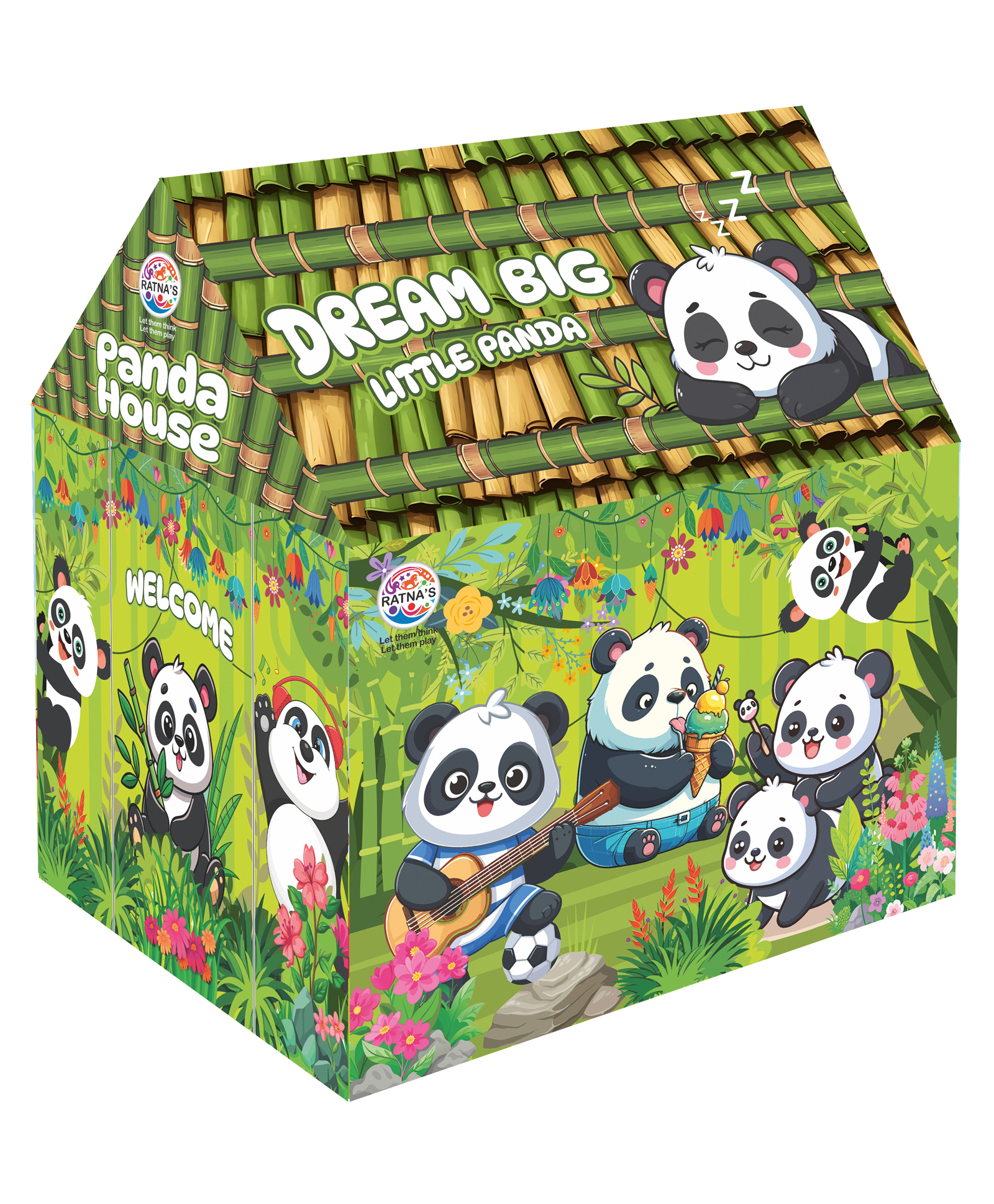 Ratnas LED Panda Tent House - Green-image-3
