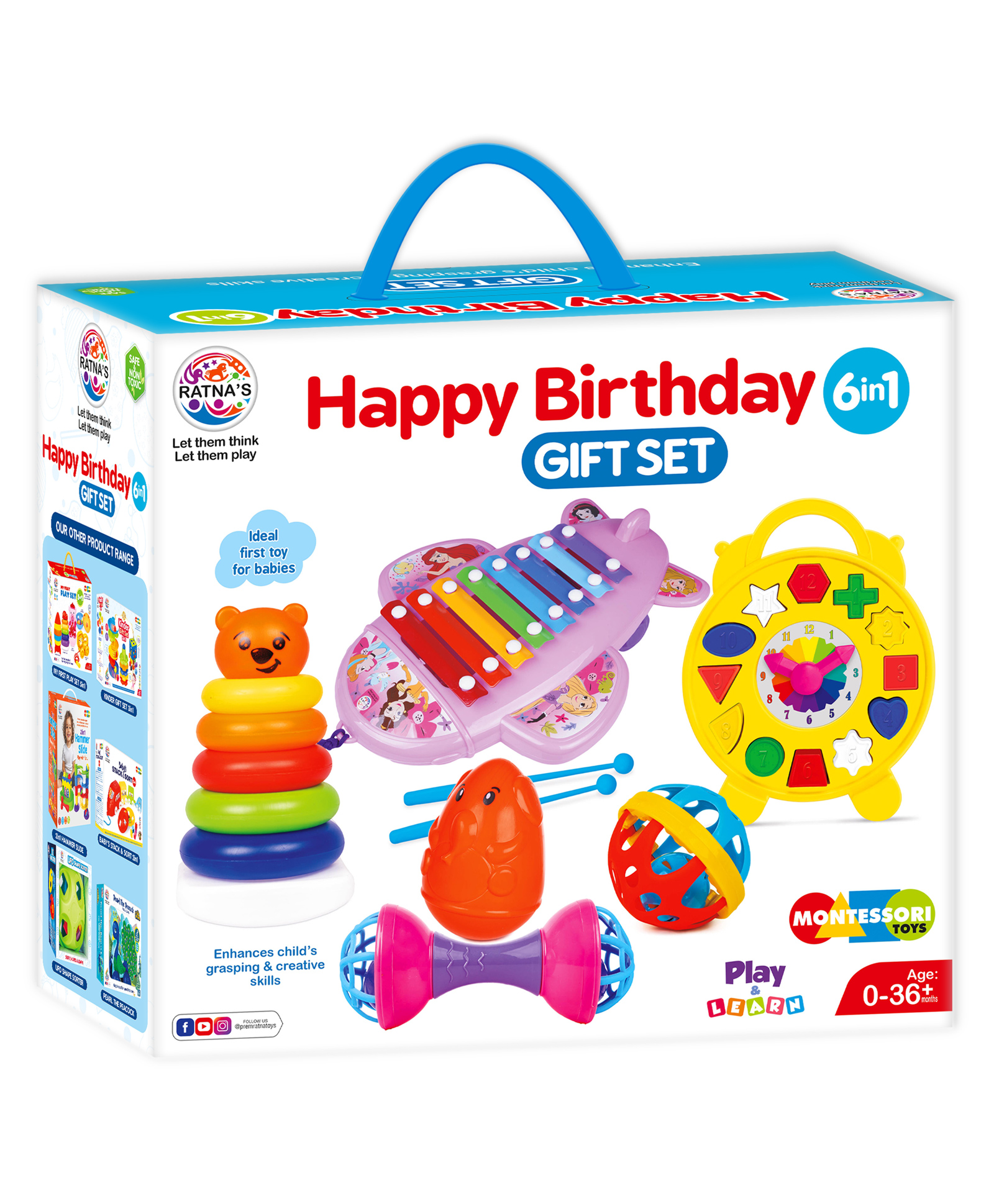 Ratnas Happy Birthday Gift Set 6 Pieces - Purple-picture-25