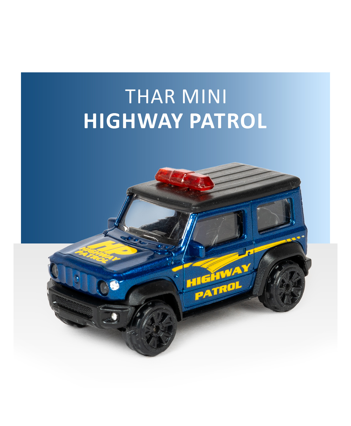Ratnas Mini Thar Highway Patrol Toy Car - Blue-image-7