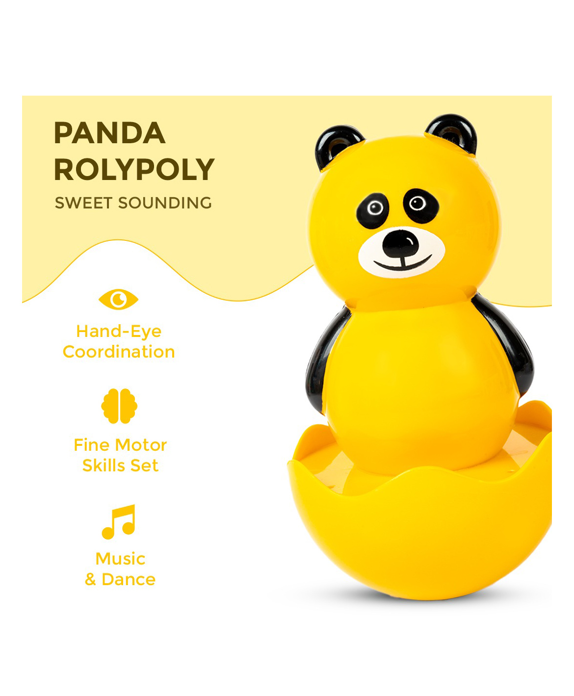 Ratnas Panda Roly Poly Toy - Yellow-image-39