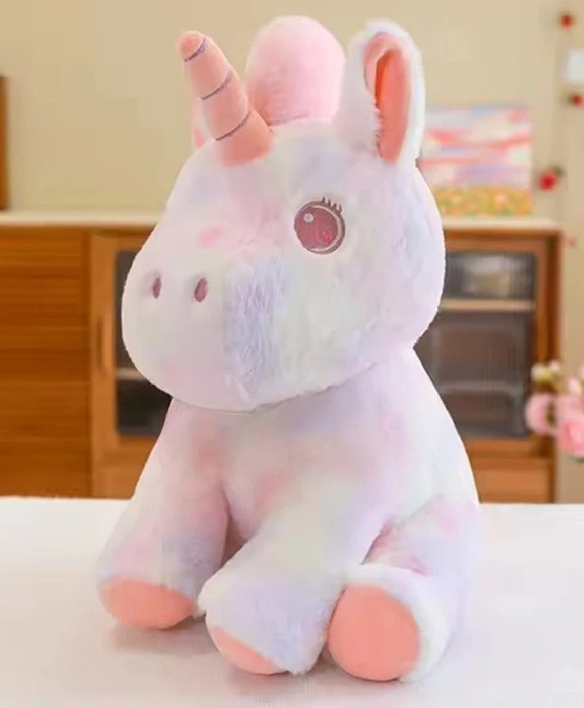 Little Hunk Plush Unicorn Stuffed Animal Toy Multicolor Soft Cuddly Fantasy Creature with Twinkling Eyes (Pink) - Height 30 cm-image-17