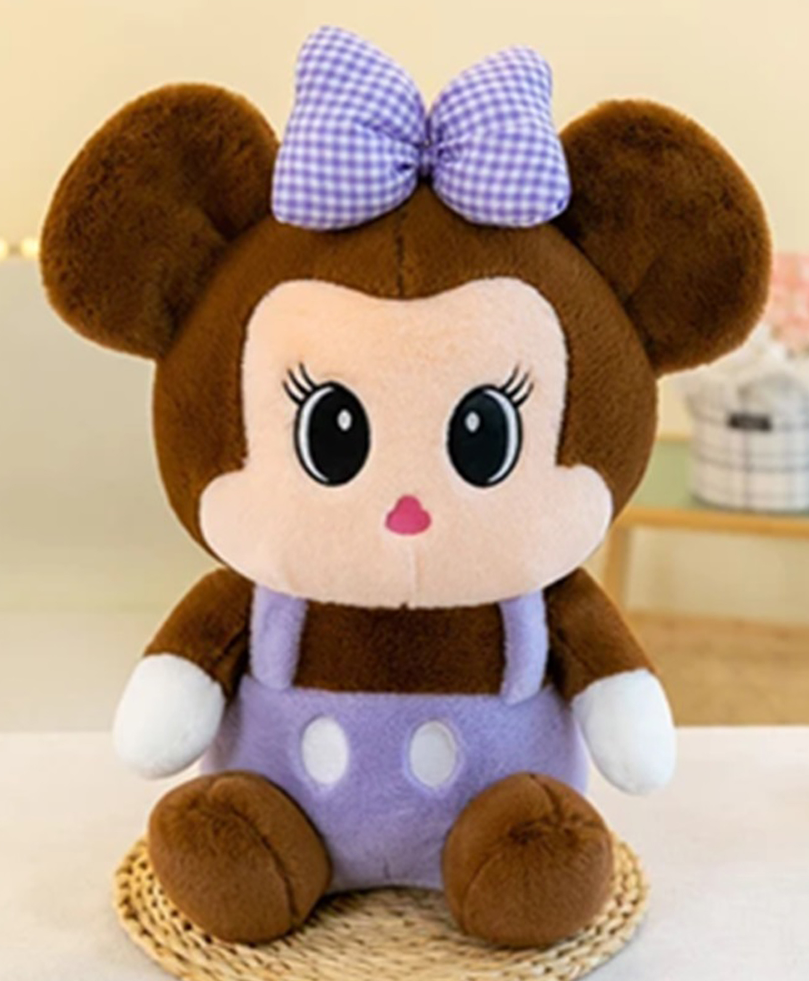 Little Hunk Cute Plush Doll with Big Bow for Kids | Soft Stuffed Toy for Girls | Cartoon Character Doll for Toddlers & Babies (Brown & Blue) 30 cm-image-21