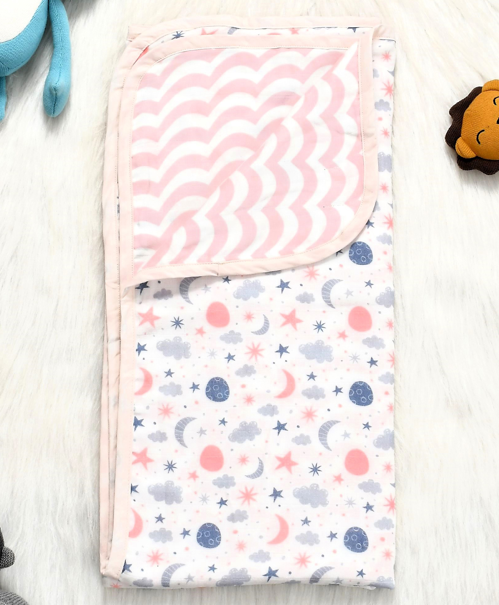SOVANA 6 Layer Muslin Reversible Blanket- Twinklers-image-3