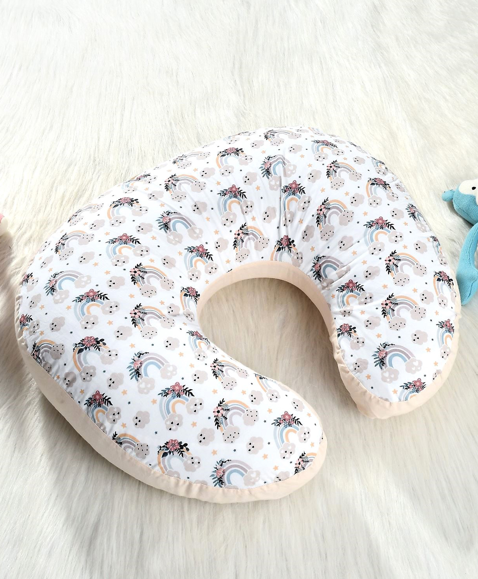 SOVANA Baby Feeding & Nursing pillow with Removable Cotton Cover- Rainbow Vibes-picture-22