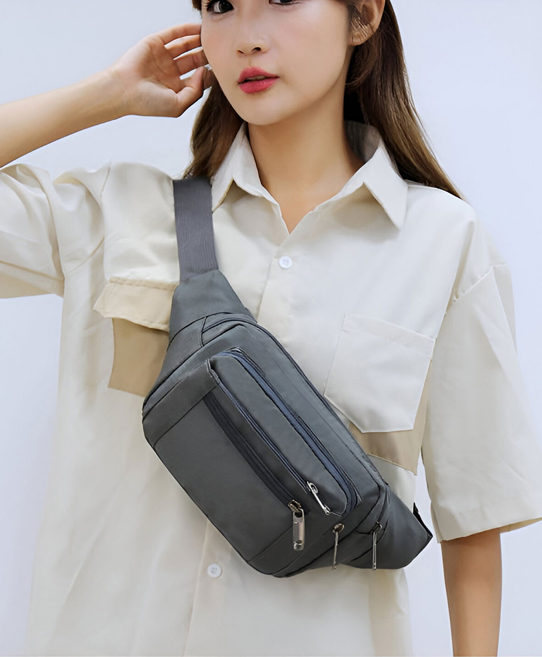 MOMISY Waist Bag Fanny Pouch - Grey-picture-48