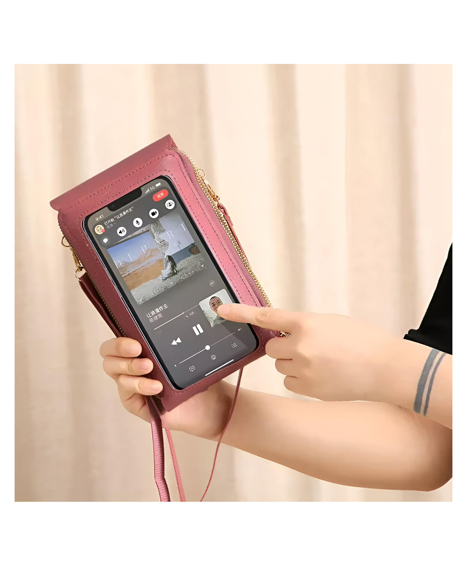 MOMISY Mobile Bag Cellphone Sling Card Holder Wallet-picture-44