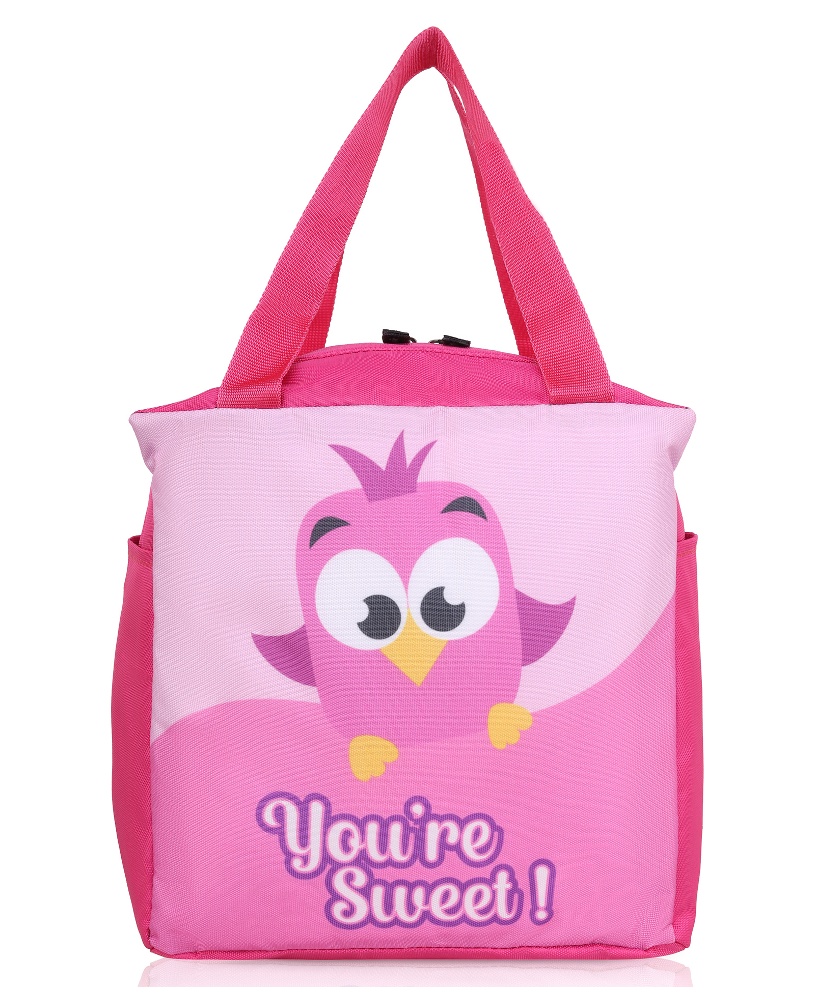 Echo Boomers You Are Sweet Pink Bird Print Lunch BagStylish, Durable & Lightweight-image-40