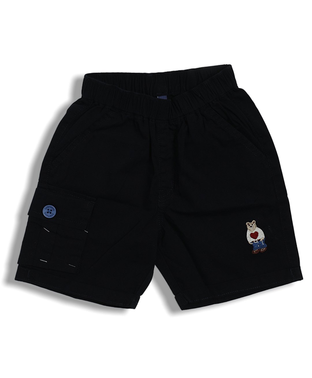 Sportking Cotton Blend Bear Embroidered Shorts - Black-picture-28