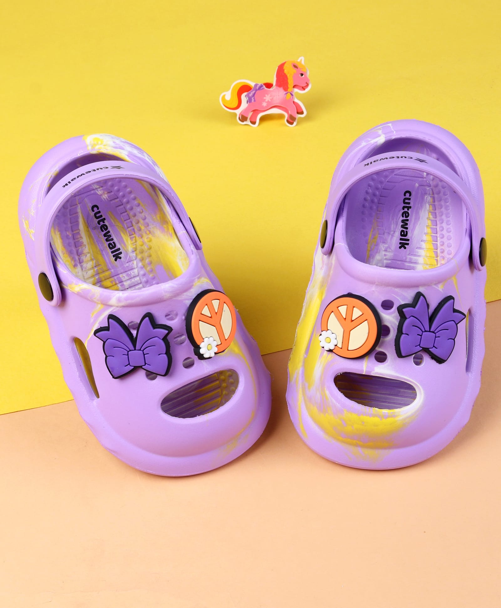 Cute Walk by Babyhug Clogs With Butterfly Applique - Purple-picture-23