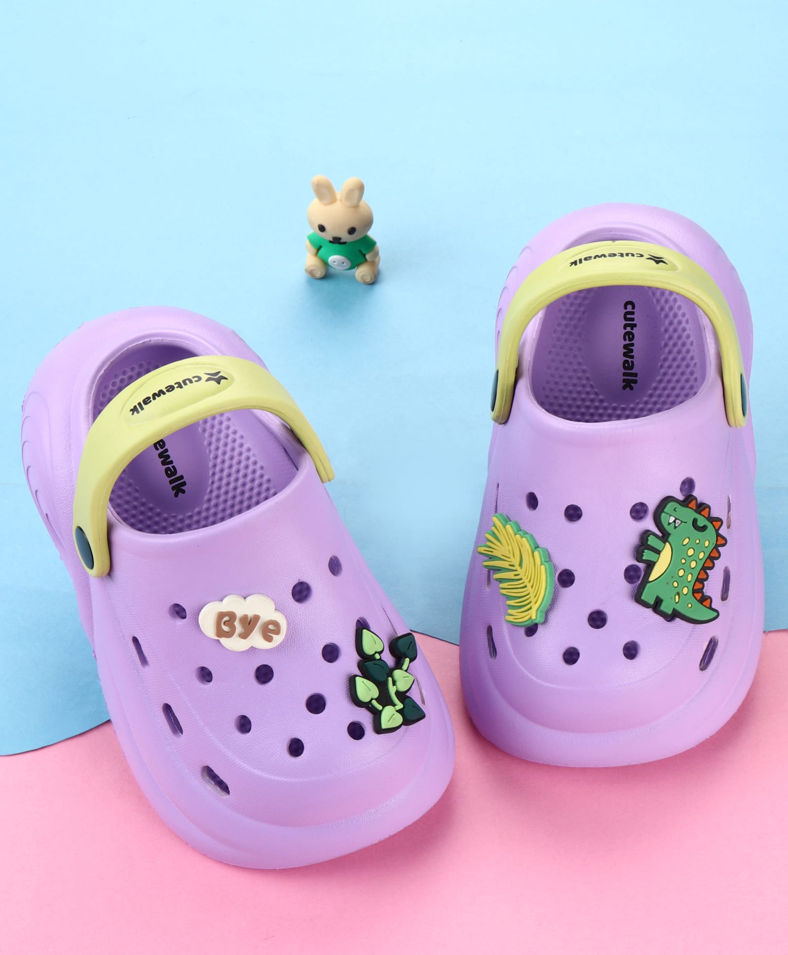 Cute Walk by Babyhug Clogs with Dino Applique & Back Strap - Purple-picture-23