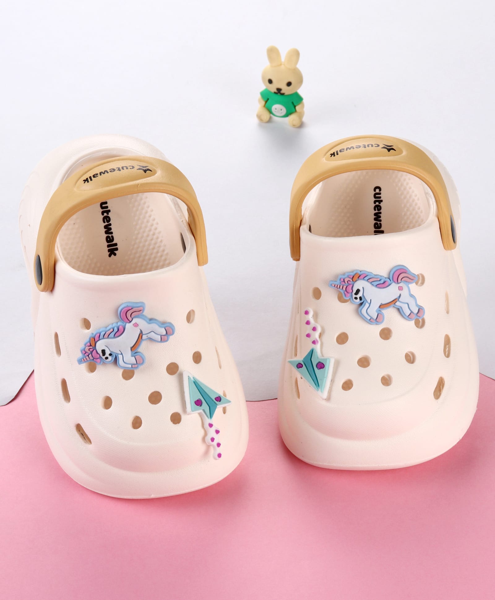 Cute Walk by Babyhug Clogs with Unicorn Applique & Back Strap - White-picture-13