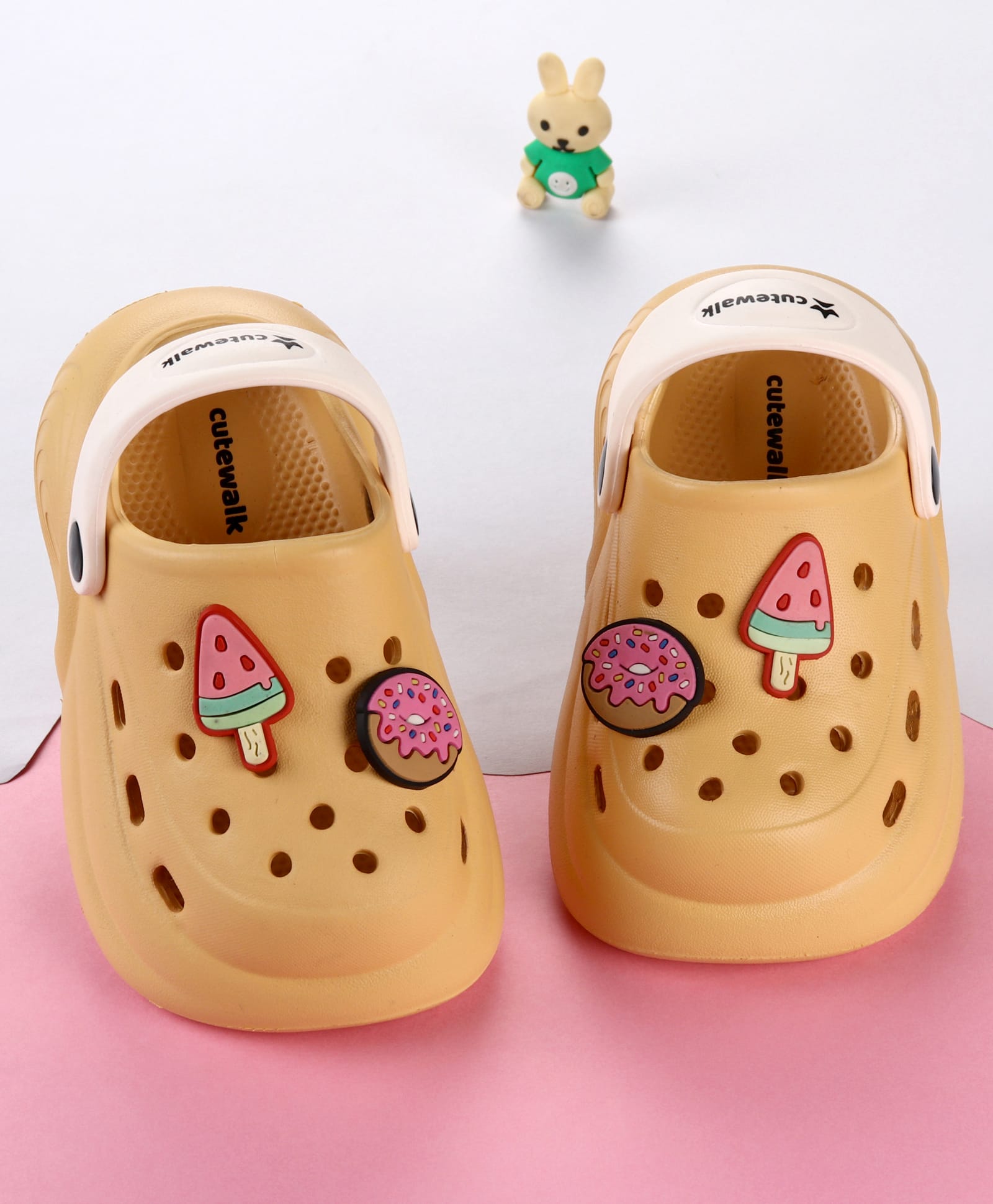 Cute Walk by Babyhug Clogs with Popsicle Applique & Back Strap - Mustard-picture-18