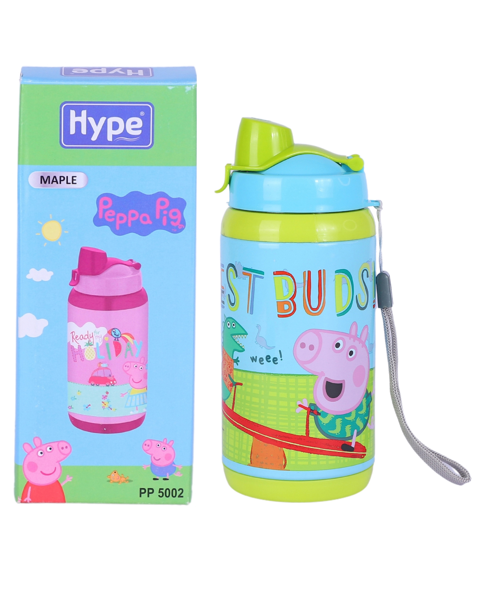 Hype Stainless Steel Blue Green Color Peppa Pig Kids Water Bottle MAPLE - 300 ml-image-29