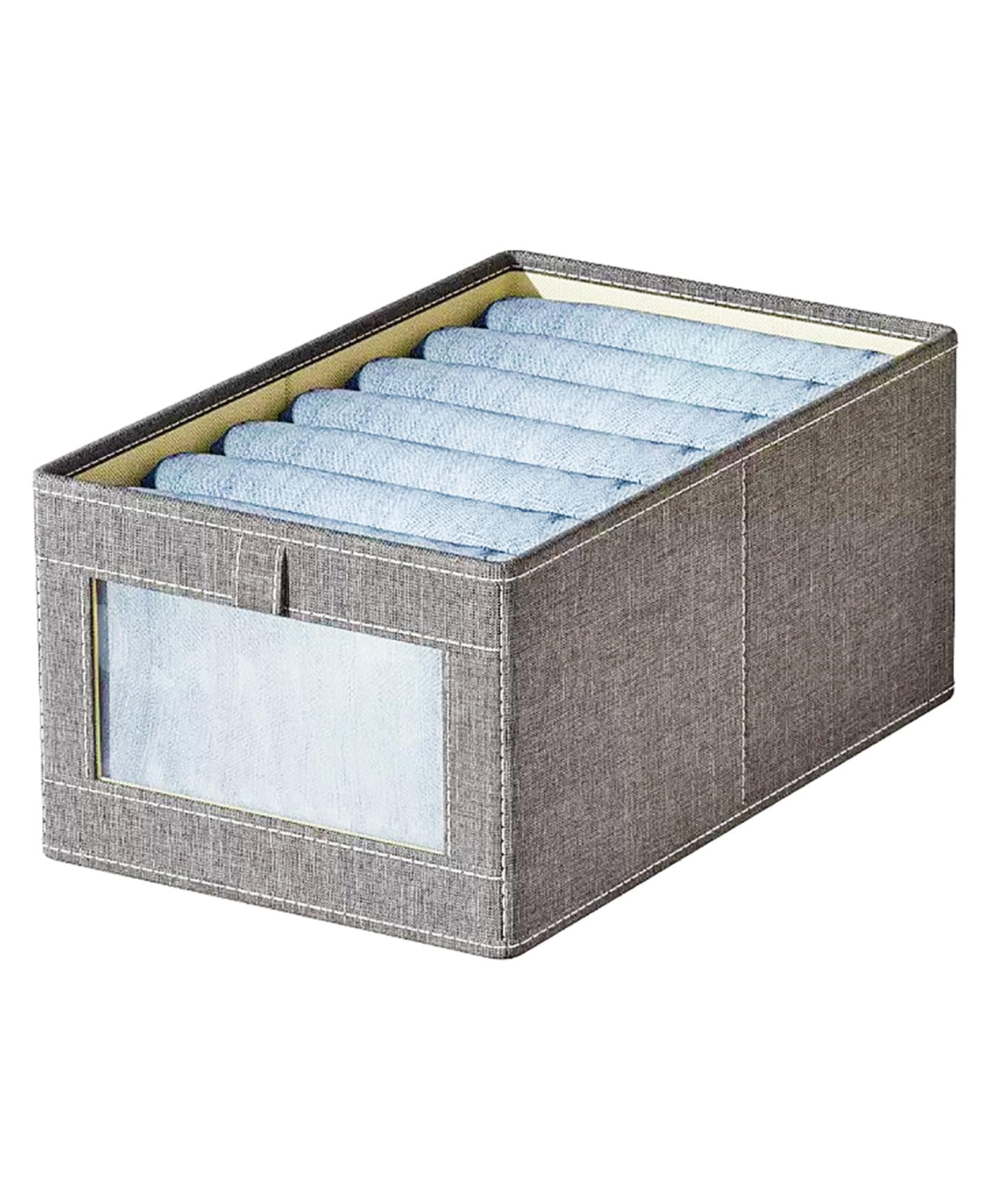 House of Quirk Durable and Versatile Closet Drawer Organizers and Storage Baskets Rectangle Storage Box For Baby Cloths - Grey-image-21