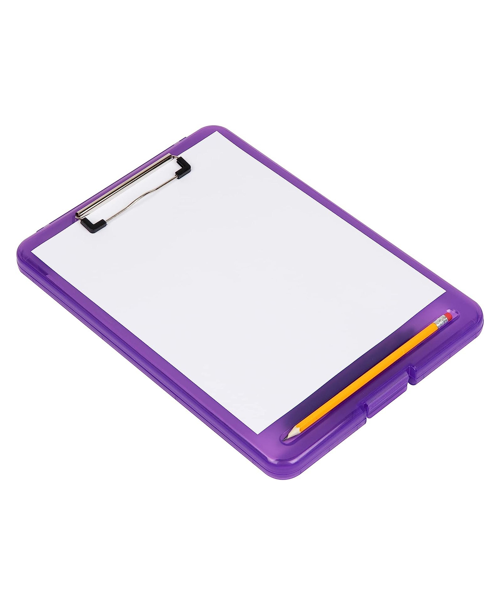 MUREN Colorful Storage Clipboards with Compartments Hard Plastic Clip Boards with Internal Storage for Papers, Notes & Stationery Assorted Colors Will Sent Set of 1-image-18