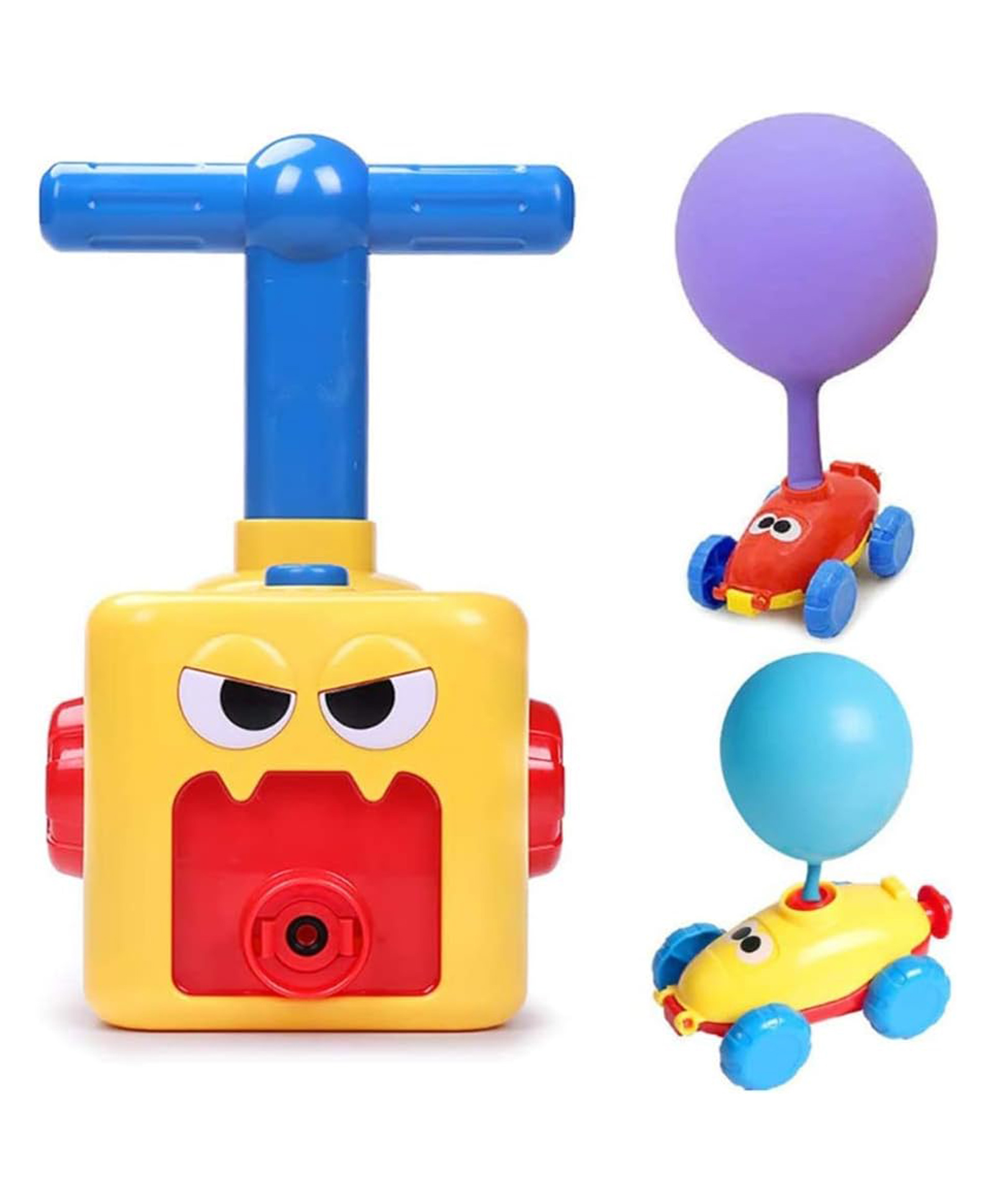 MUREN Balloon Powered Car Launcher Toy Pump Set - Inflatable STEM Balloon Pump Cars Racer Kit for Boys Girls Aerodynamic Vehicles -Multicolor-picture-27