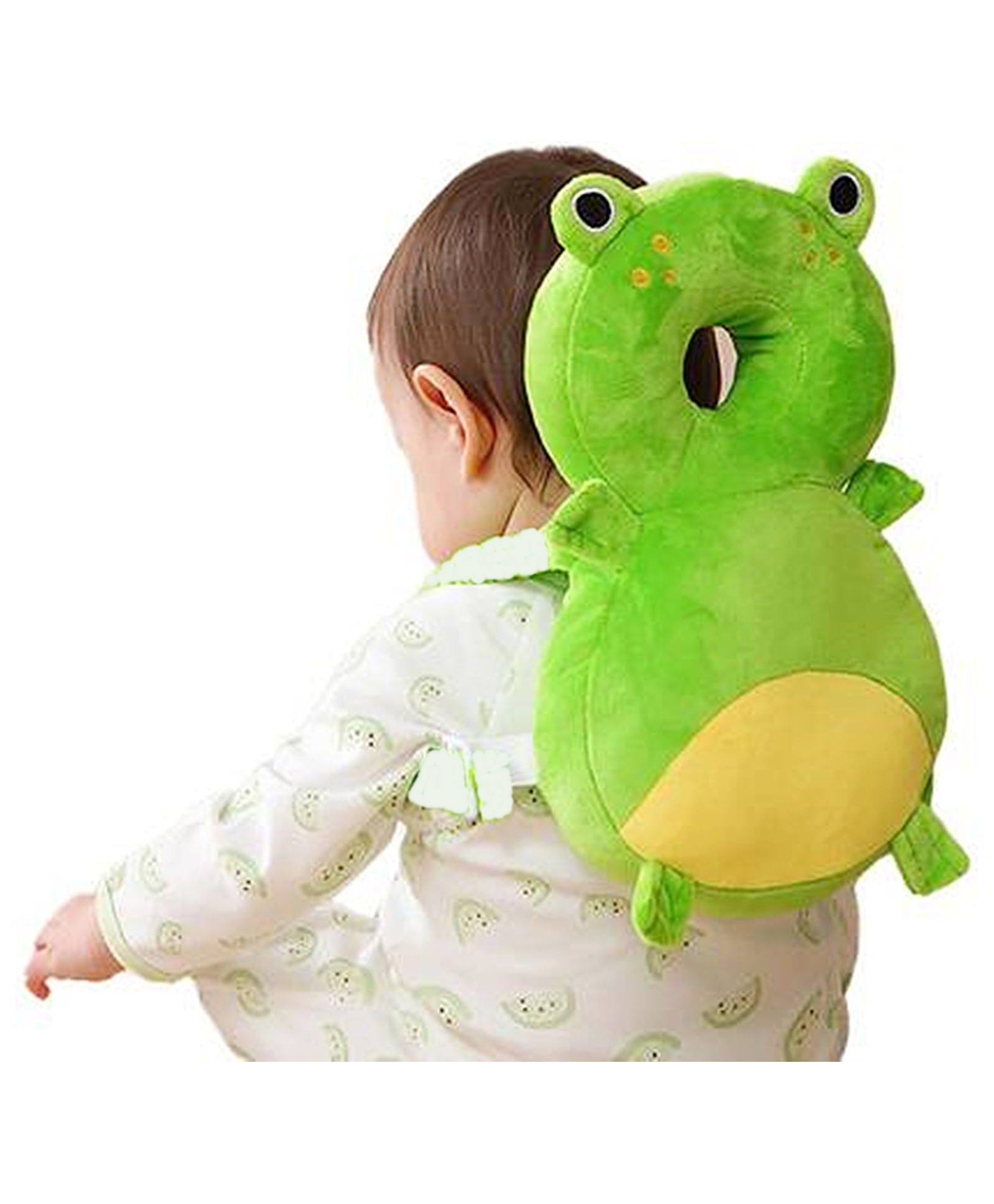 Muren Baby soft Cushion Head protector for Toddlers, Anti-fall Pillow with Adjustable Shoulder Strap suitable for young children's Frog head protection-Green(Color and design may vary)-picture-37