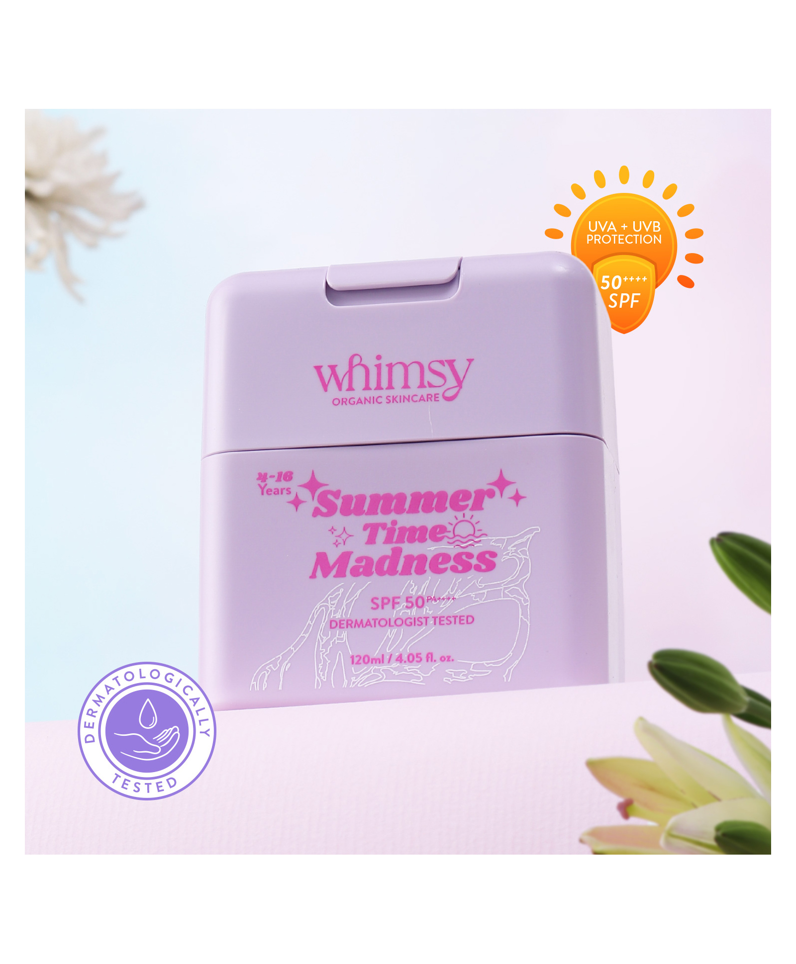 Whimsy Beauty Summer Time Madness Sunscreen 50+ for Kids & Teens- 120 ml-image-5