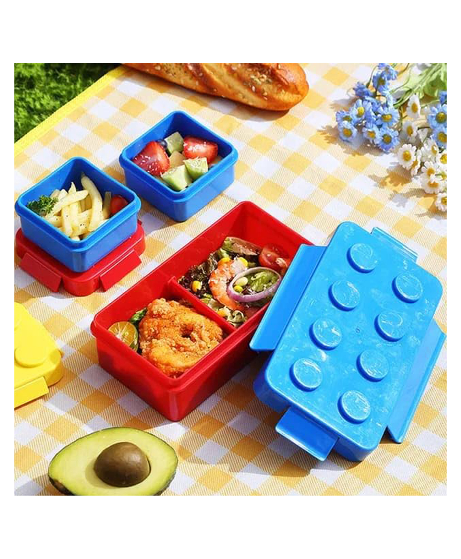 Asera Kids Lunch Box Set Stackable Containers with Lids, Fun & Colorful Design for School, Picnic & Snacks BPA-Free, Easy to Clean, Durable Food Storage for Boys & Girls-picture-17
