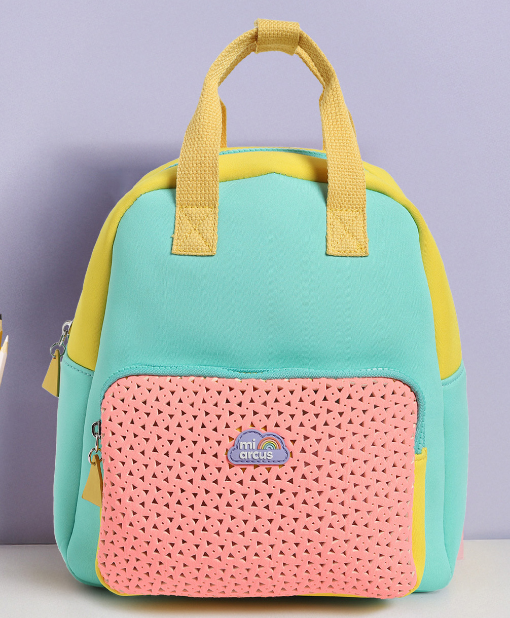 Mi Arcus Rectangular Shape Backpack for Preschool | Kindergarden | K.G-1 | K.G-2| School Picnic Travel Bag for Kids- Multicolor- Height 10.5 Inches-image-30