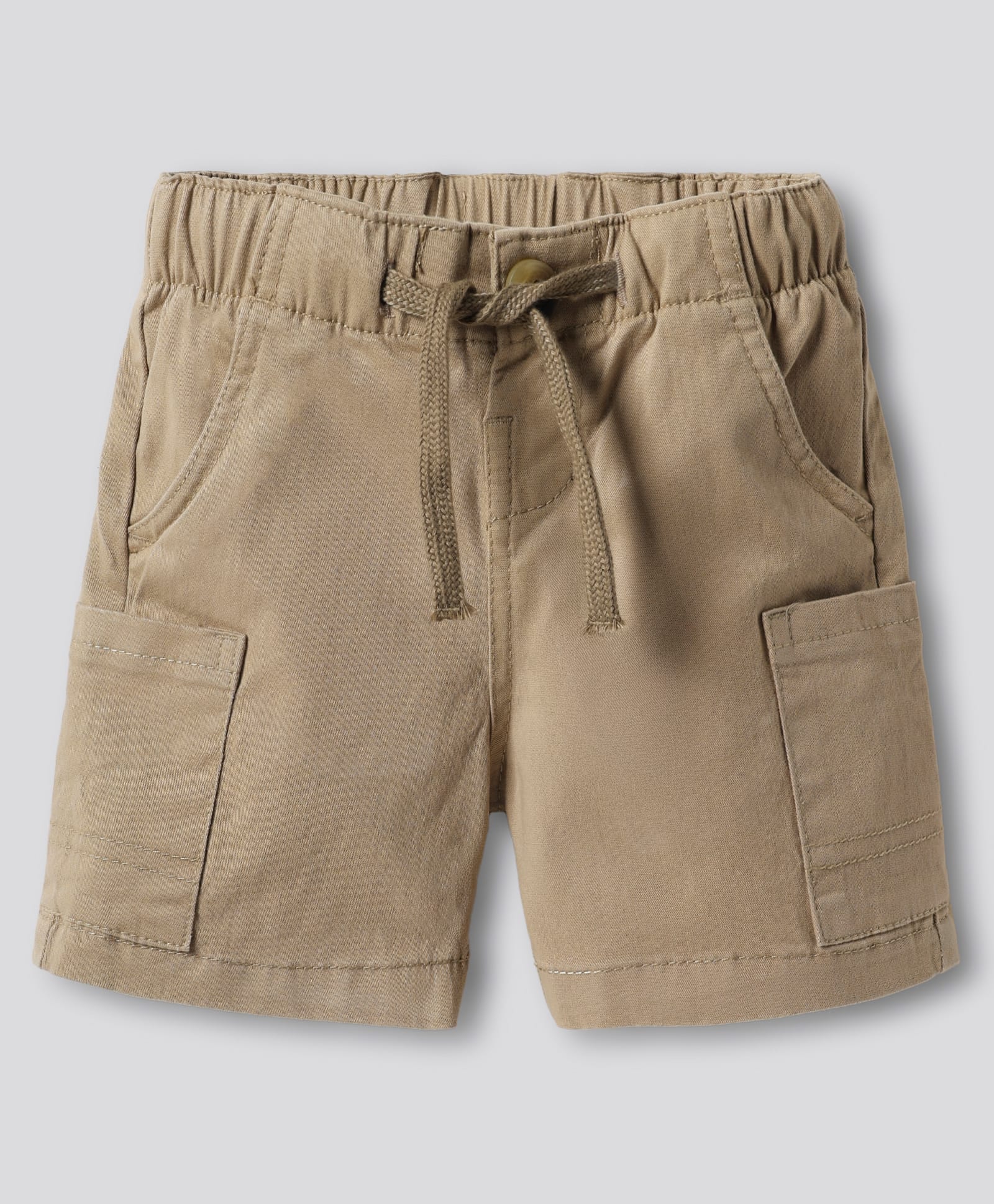 Bonfino Cotton Lycra Shorts With Side Pockets - Beige-picture-11