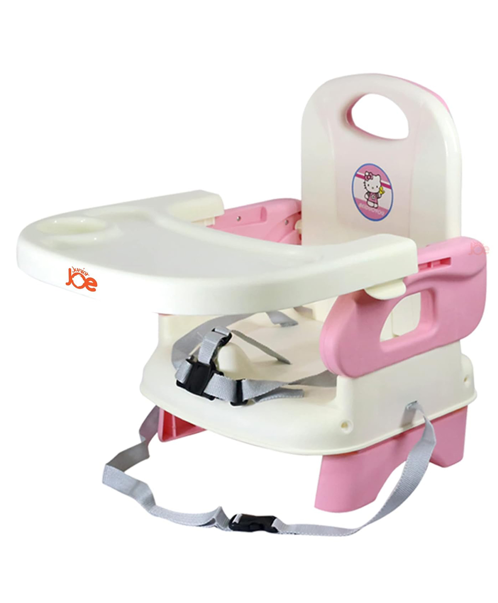 Junior Joe Adjustable Baby Booster Chair with Feeding Tray Pink & Cream-image-47