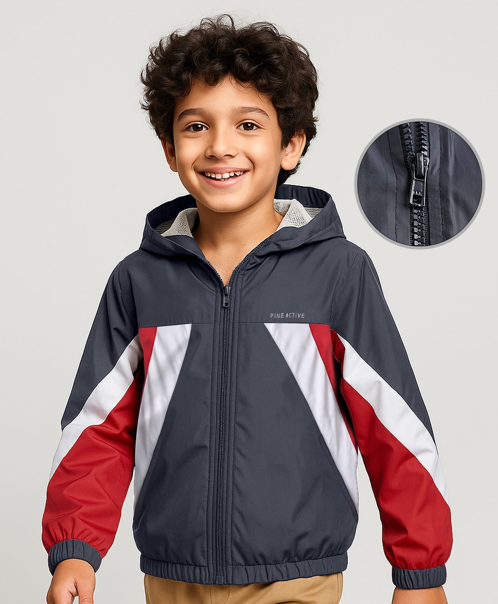Pine Active Woven Full Sleeves Ultra Comfort Athleisure Jacket With Hoodie - Navy Blue-picture-23