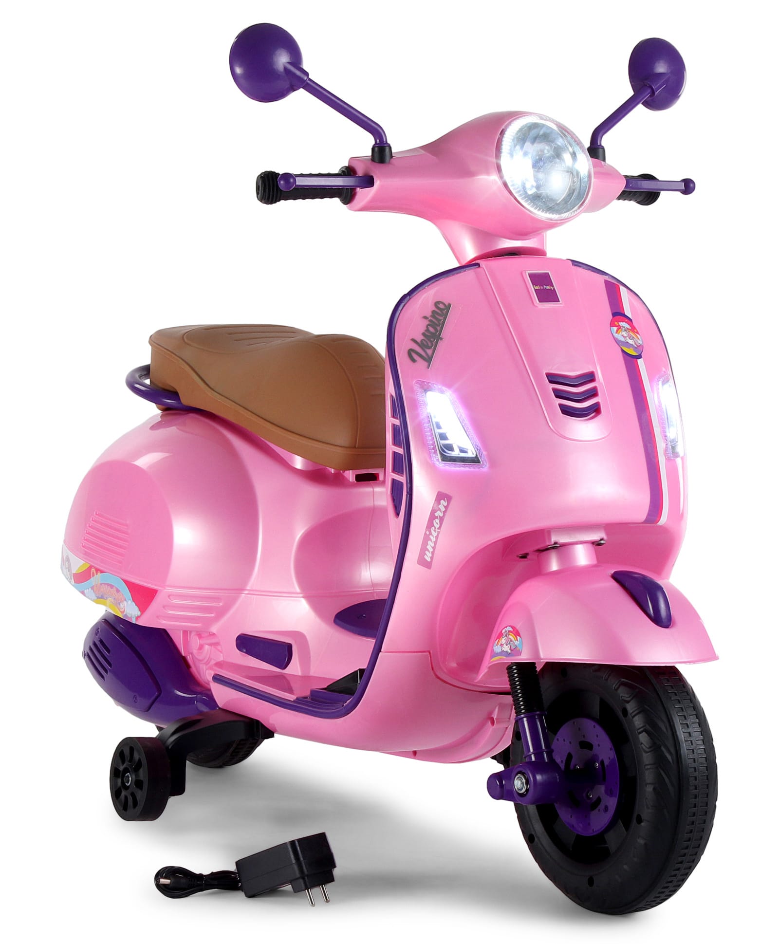 Vespa Kids Battery Operated Self Driven RideOn Scooter with Light & Music-Pink| Rechargeable Battery| Toy for 2 to 6 Yrs Boy & Girl| Balance Wheels| Comfortable Seat| Foot Accelerator| Activity Gift-image-17