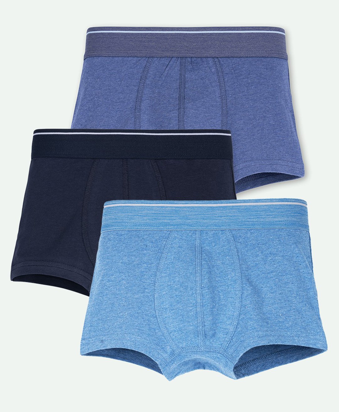 Ariel Pack Of 3 Cotton Blend Solid Trunks - Multi Colour-image-36
