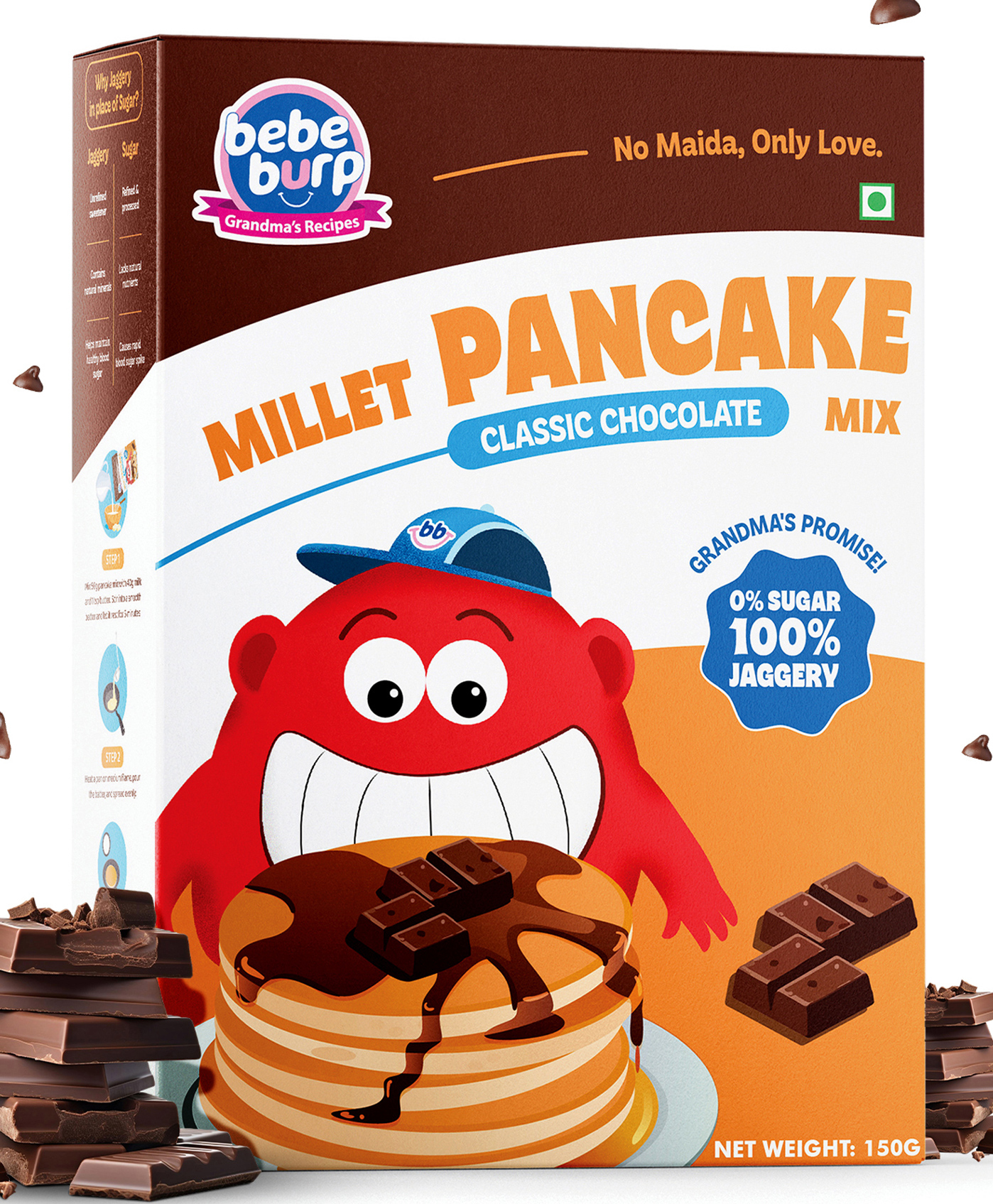 Bebe Burp Millet No Maida Classic Chocolate Pancake Mix - 150 g-picture-26