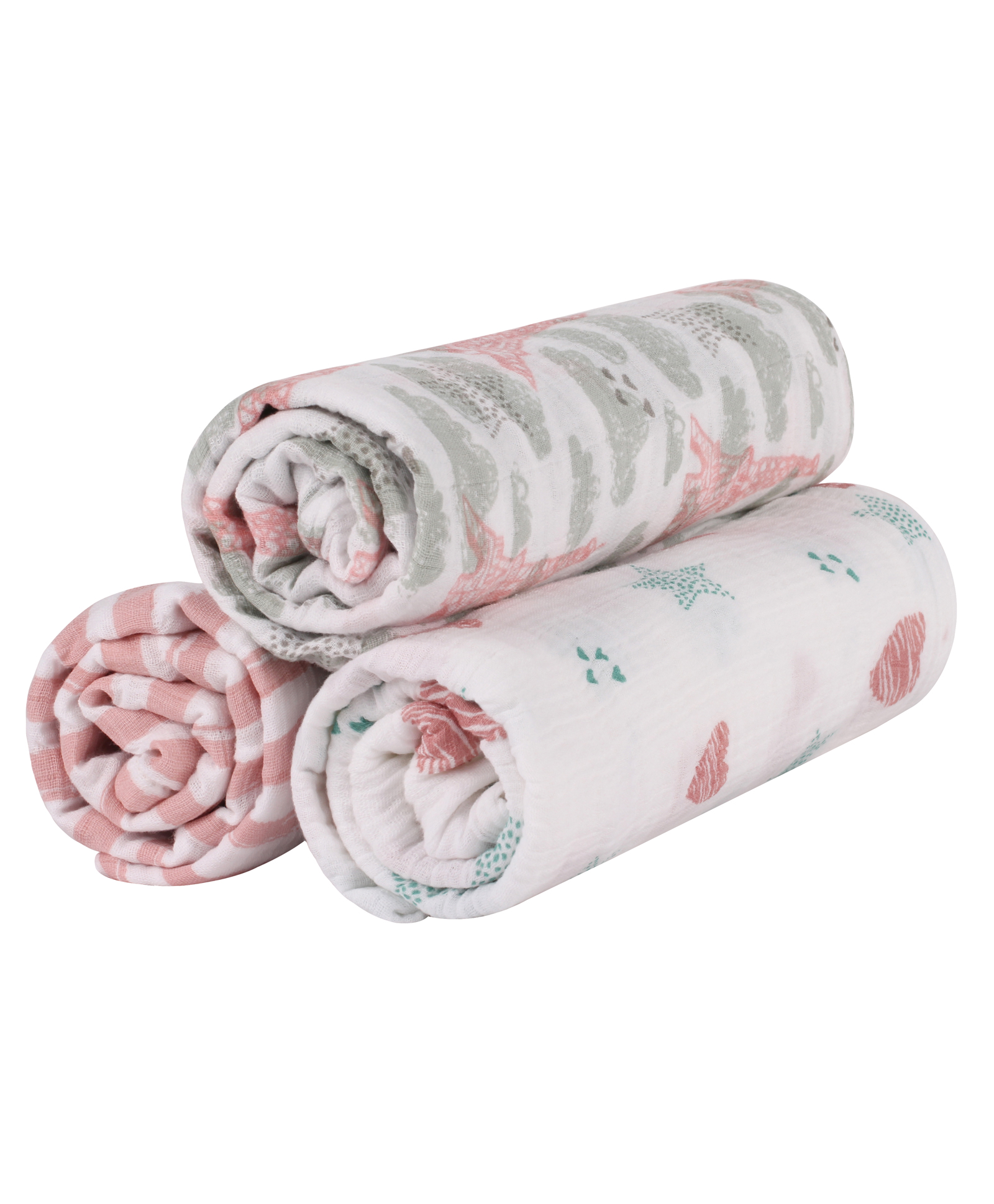 Abracadabra Cotton Muslin Swaddle for Newborns with Eifel Tower Print Pack of 3 - Pink-image-13