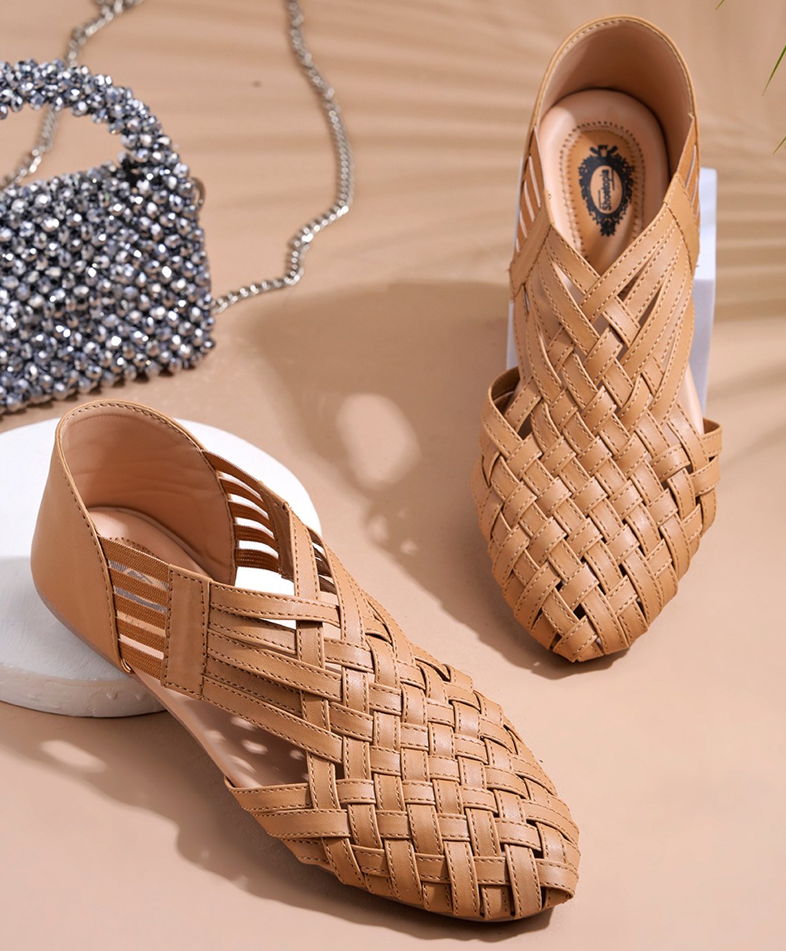 Shoetopia Braid Designed Ballerinas - Tan-picture-23