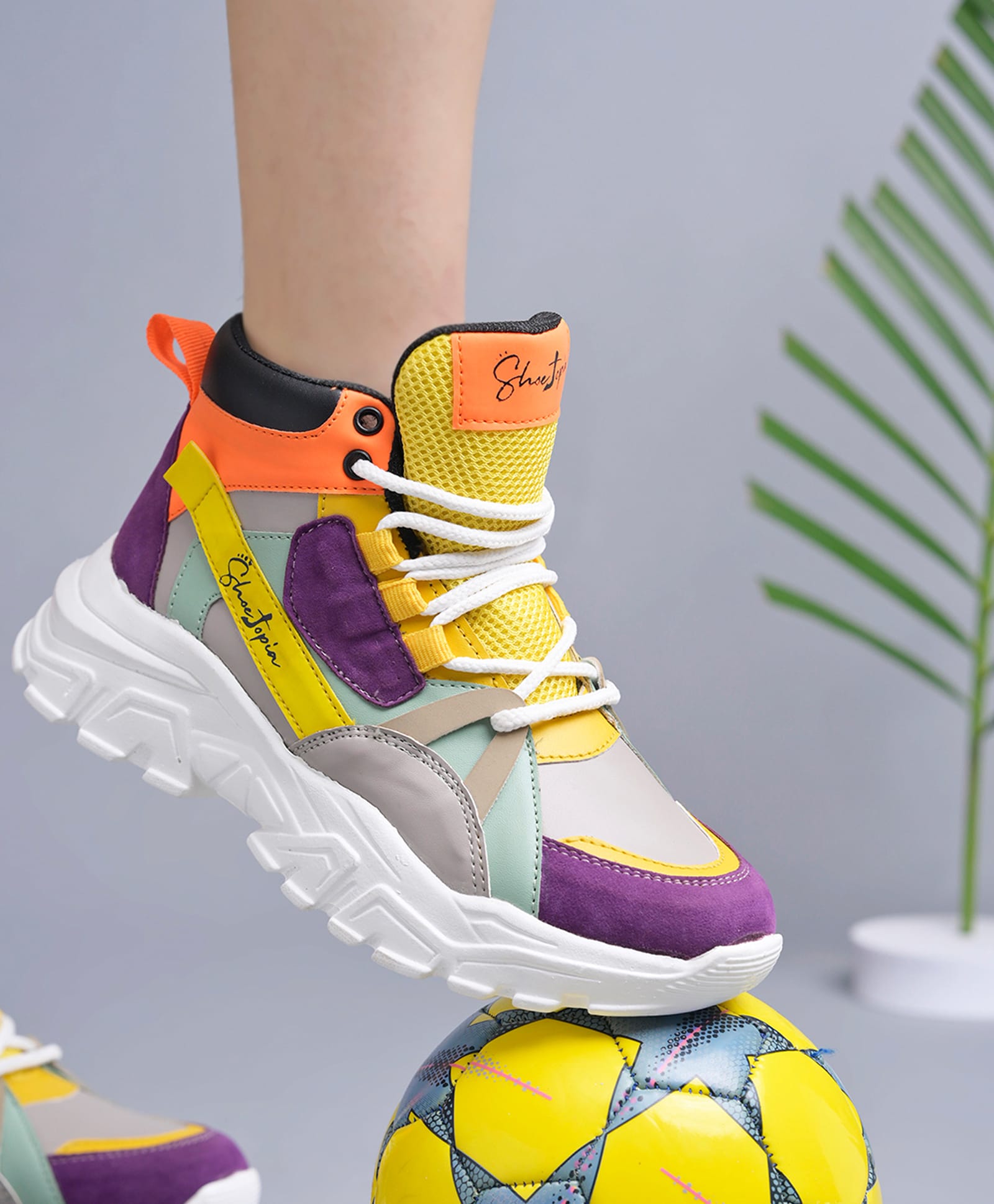 Shoetopia Colour Blocked Lace Up Shoes - Multi Colour-picture-28