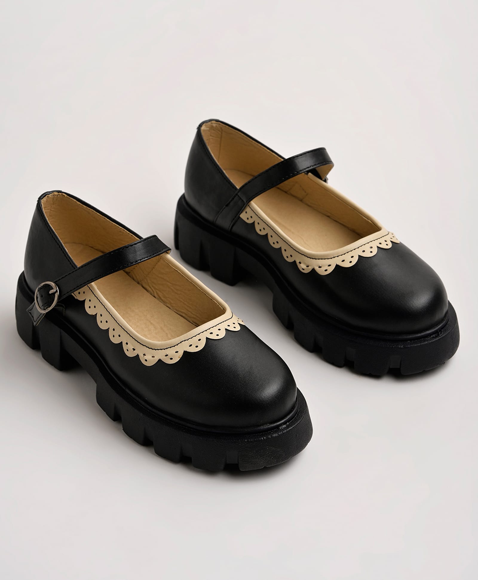 Shoetopia Abstract Designed Mary Jane Ballerinas - Black-picture-27