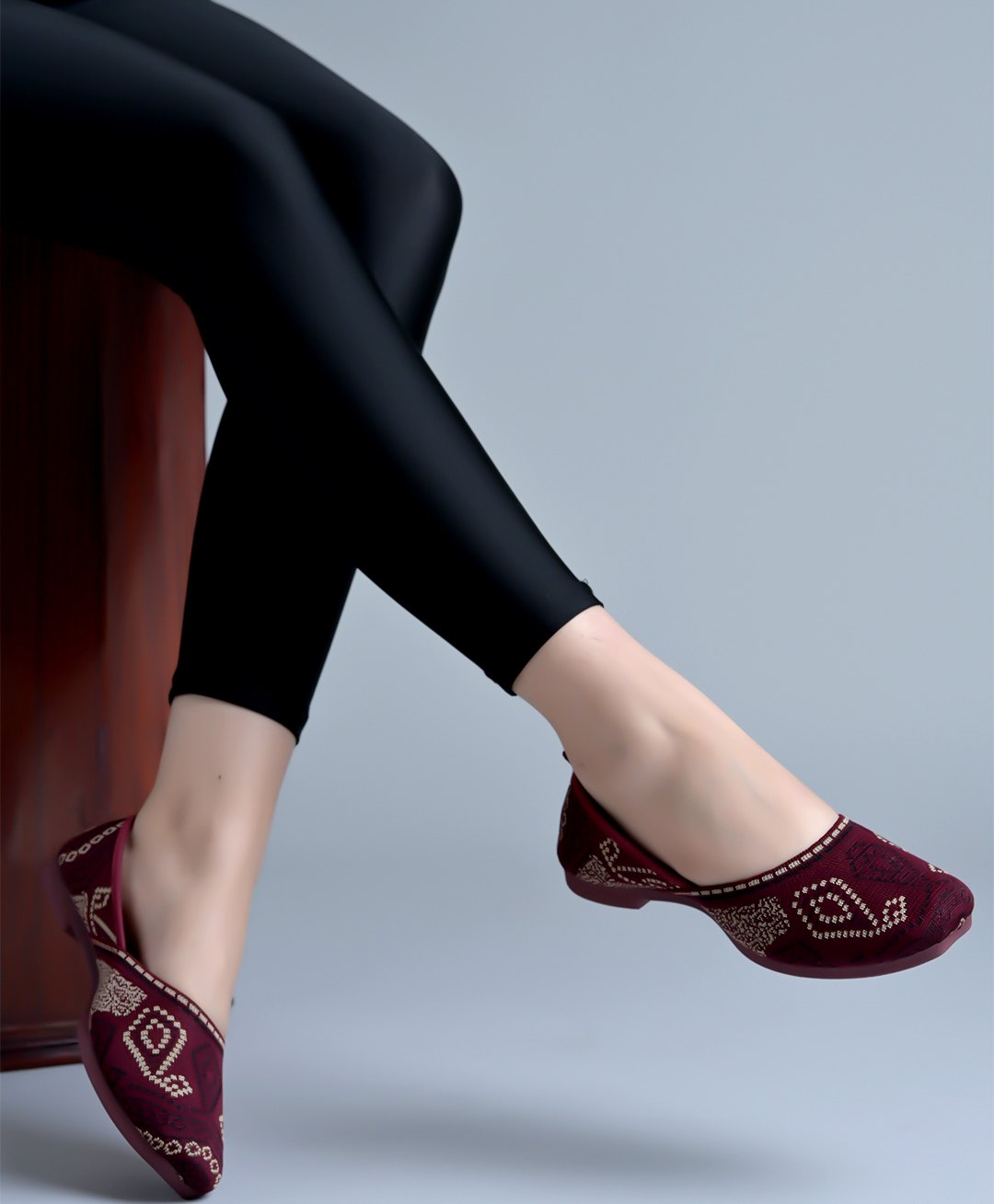 Shoetopia Paisley Designed Ethnic Ballerinas - Maroon-picture-21