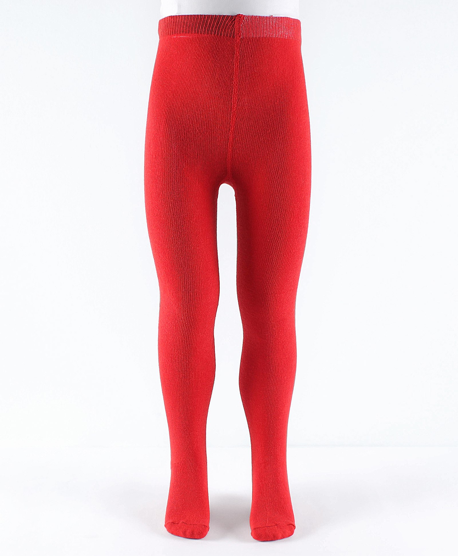 Pine Kids Knit Solid Tights - Red-image-5