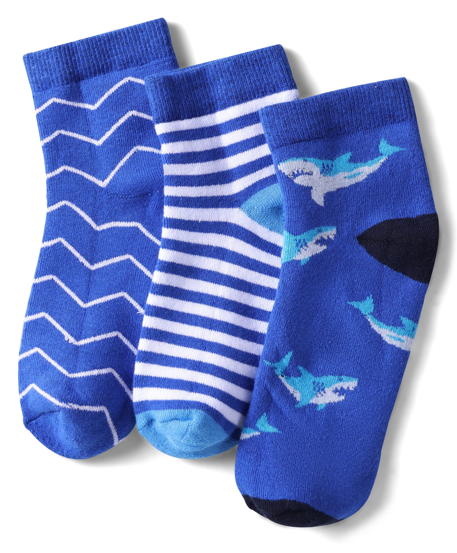 Pine Kids Cotton Knit Ankle Length Socks With Stripes & Fish Pack Of 3 (Colour May Vary)-picture-25