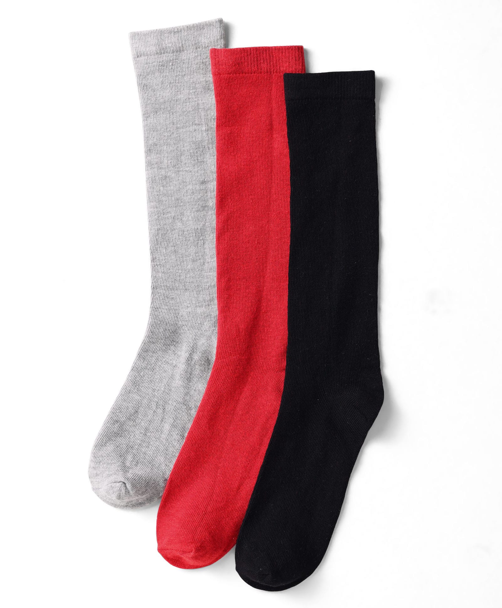 Pine Kids Cotton Knit Knee Length Solid Colour Socks Pack Of 3 (Colour May Vary)-image-12