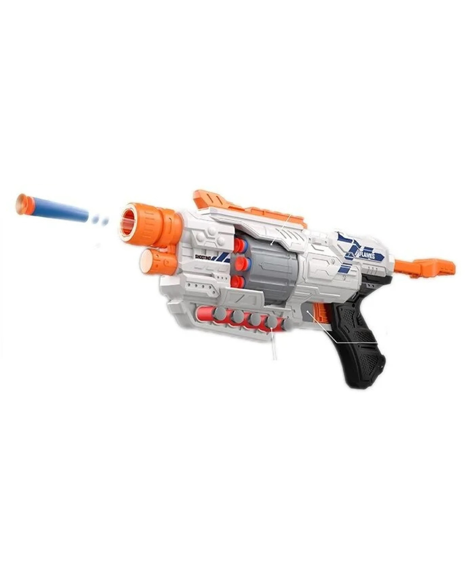 YAMAMA Blast of Flames Soft Bullet Gun Toys For Kids 8 Revolver Magazine Round Fun Entertainment Engaging Kids Toys Bullet 20 pcs - Multicolor-image-3