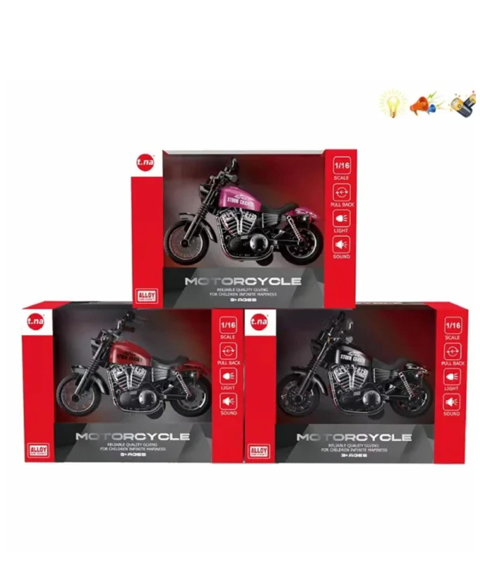 YAMAMA 1/16 Scale Alloy Die-cast Pull Back Powered Motorcycle Bike Toys For Kids With Lights And Music (Pack of 1 Color May Vary)-picture-17