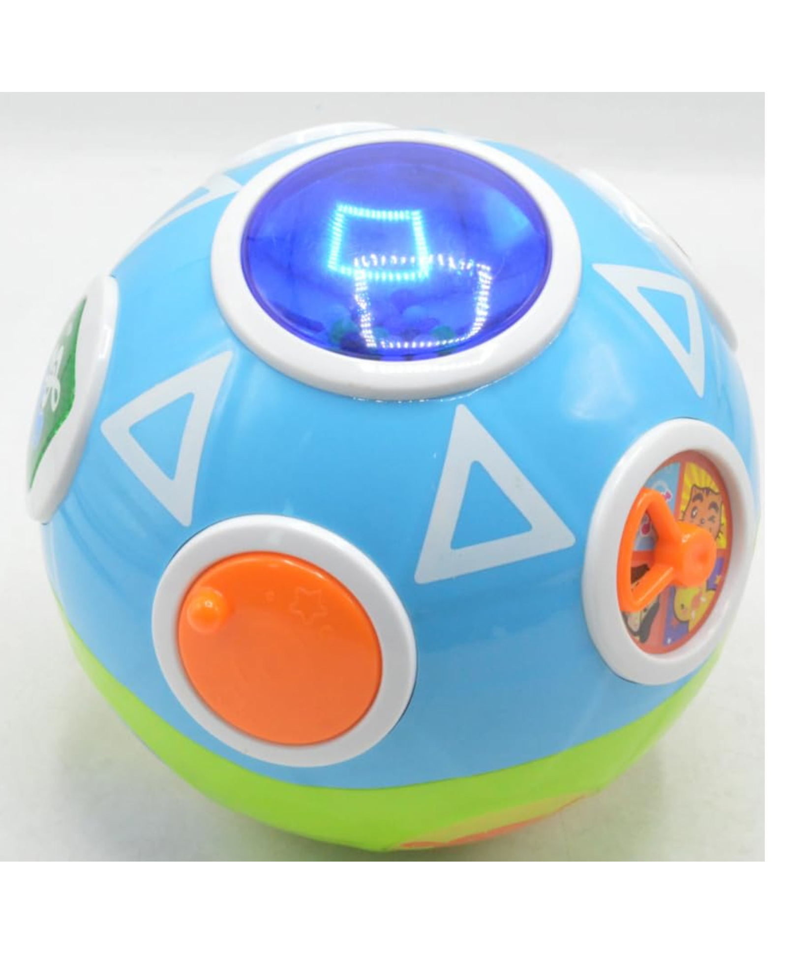 YAMAMA Colorful Spin Ball Toys For Kids With Soothing Music Educational Musical Baby Wiggle And Crawl Ball Activity Toy (Pack of 1 Color May Vary)-image-38