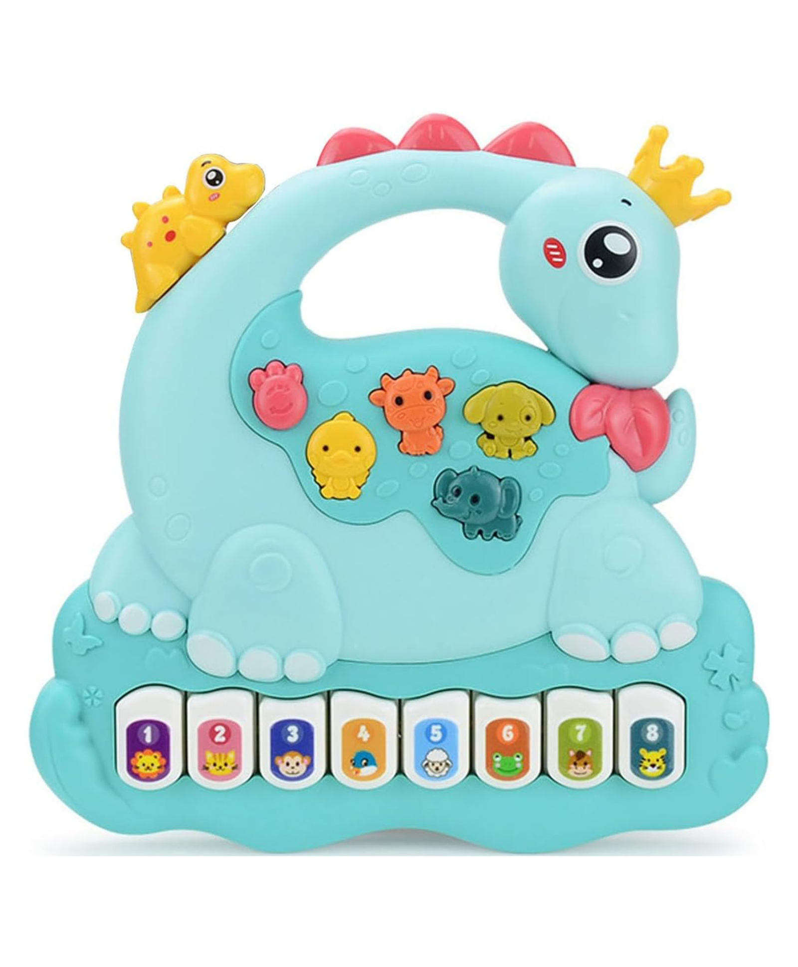 YAMAMA Musical Toys For Kids Cute Dinosaur Piano Toys With 3 Modes, Flashing Lights And Soothing Music Fun Entertainment Kids Toys - Multicolor-image-20
