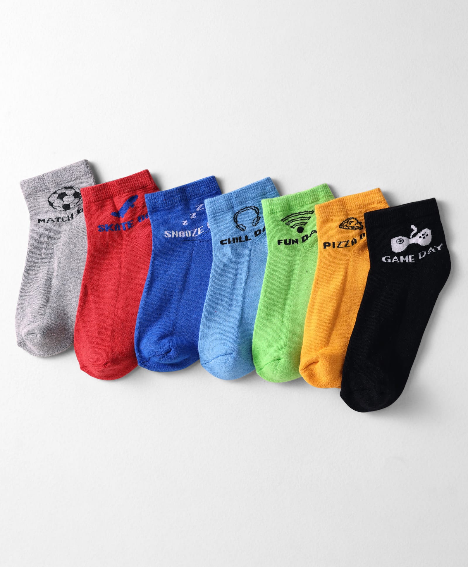Pine Kids Cotton Knit Ankle Length Designed Sock Pack Of 7 (Colour May Vary)-picture-48