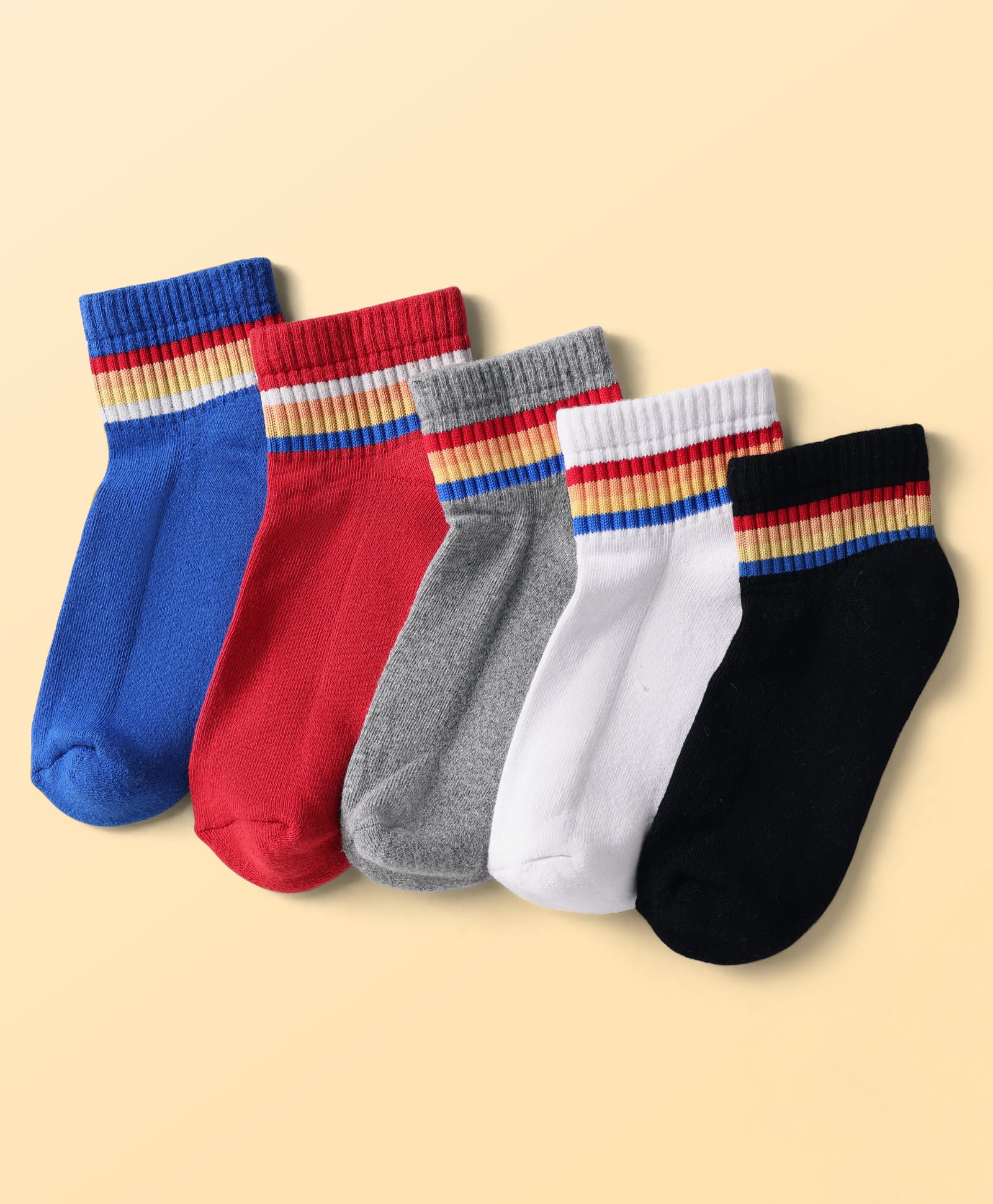 Pine Kids Cotton Knit Ankle Length Socks Pack Of 5 (Colour May Vary)-picture-53