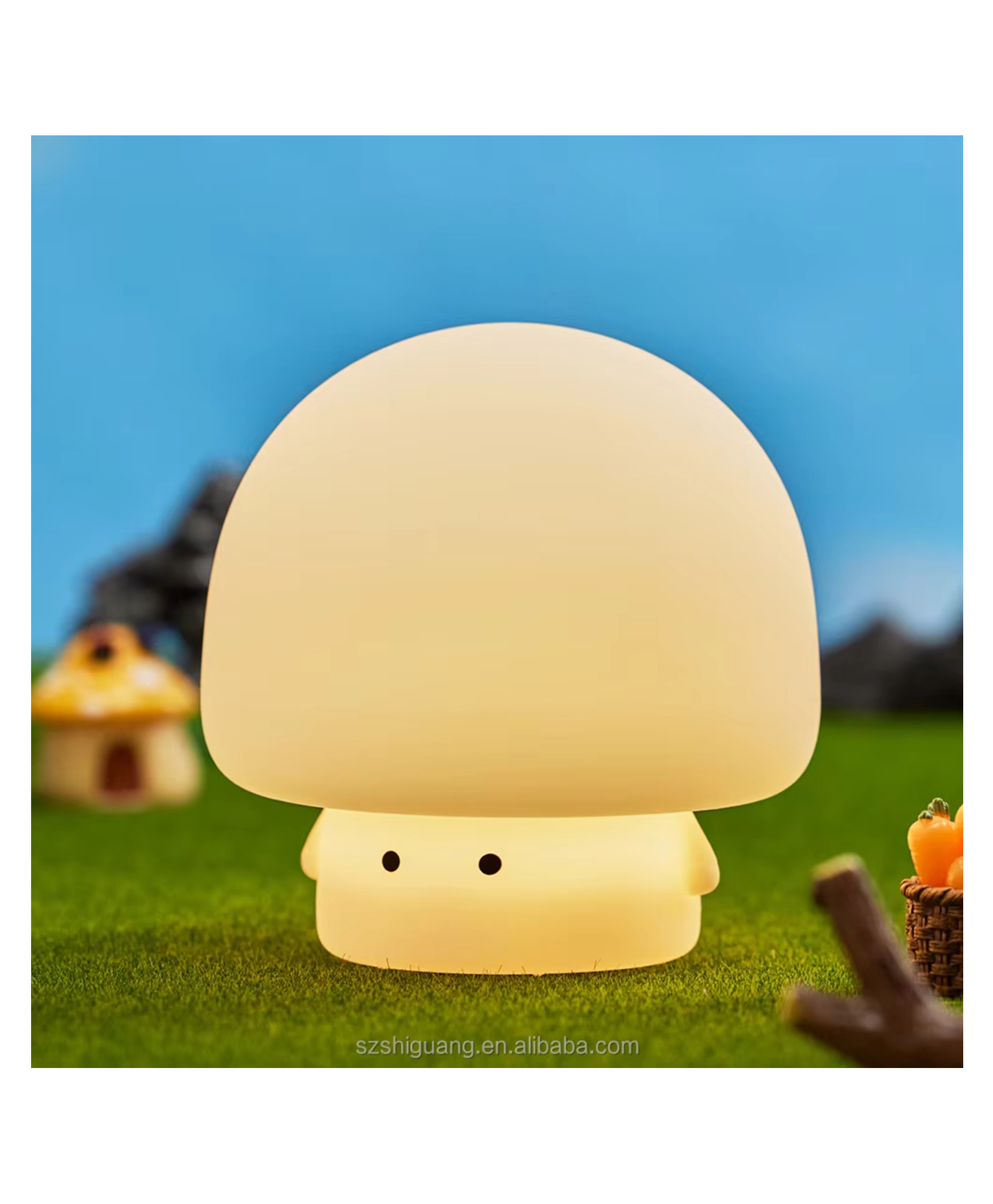 YAMAMA Cute Mushroom Night Light Squishy Silicone LED Animal Night Warm Light Three Dimming Mode With Large Capacity Battery Timed - Multicolor-image-22