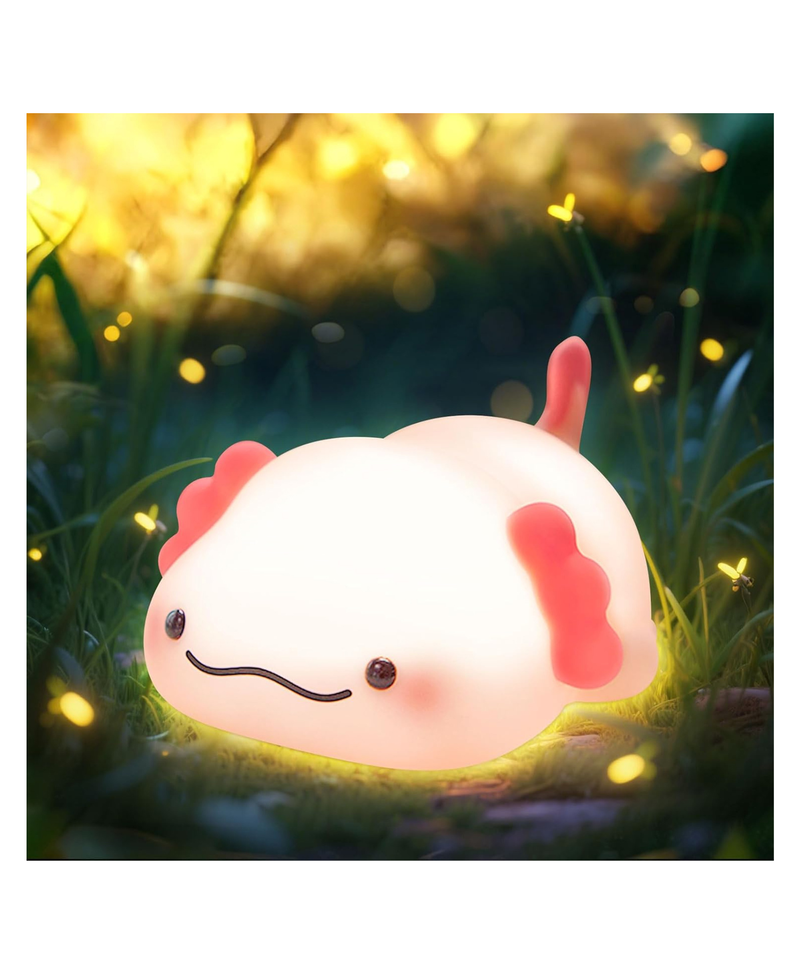 Yamama Axolotl Night Light for Kids Soft Silicone Dimmable Lamp with Timer, Touch Control & Rechargeable Battery 1200mah | Ambient Light for Bedroom, Nursery & Gift | USB-C Charging- Multi-color-picture-28