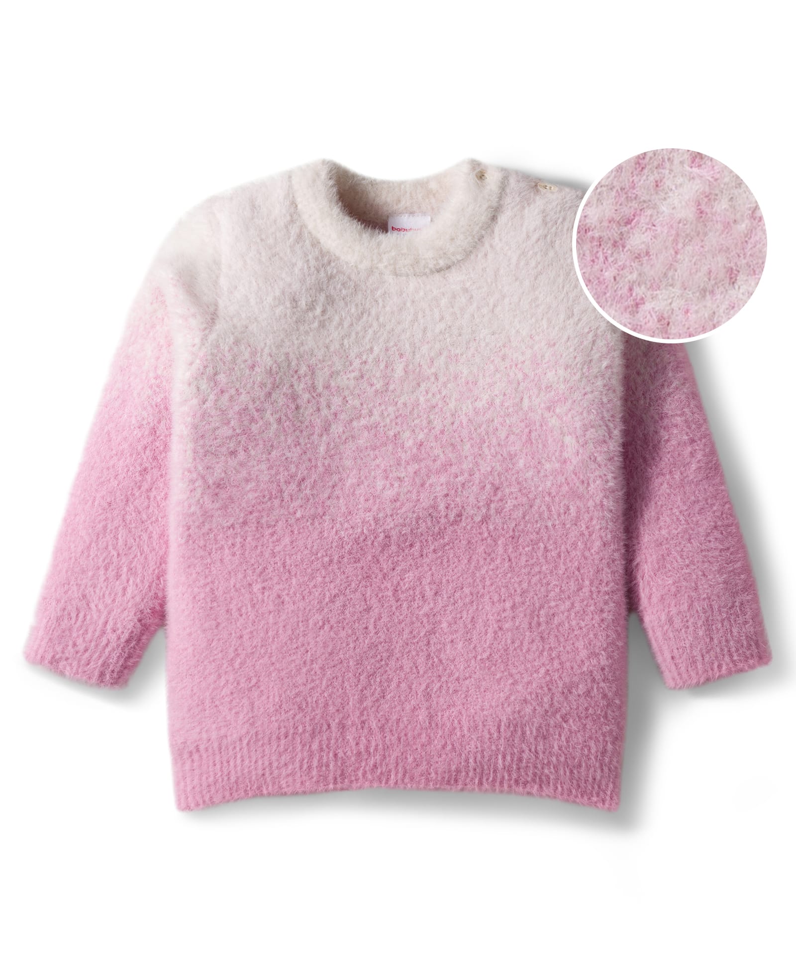 Babyhug Kit Full Sleeves Pullover Solid Color Sweater - Pink-picture-16